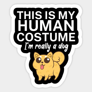 This is my human costume. I'm really a dog. Sticker